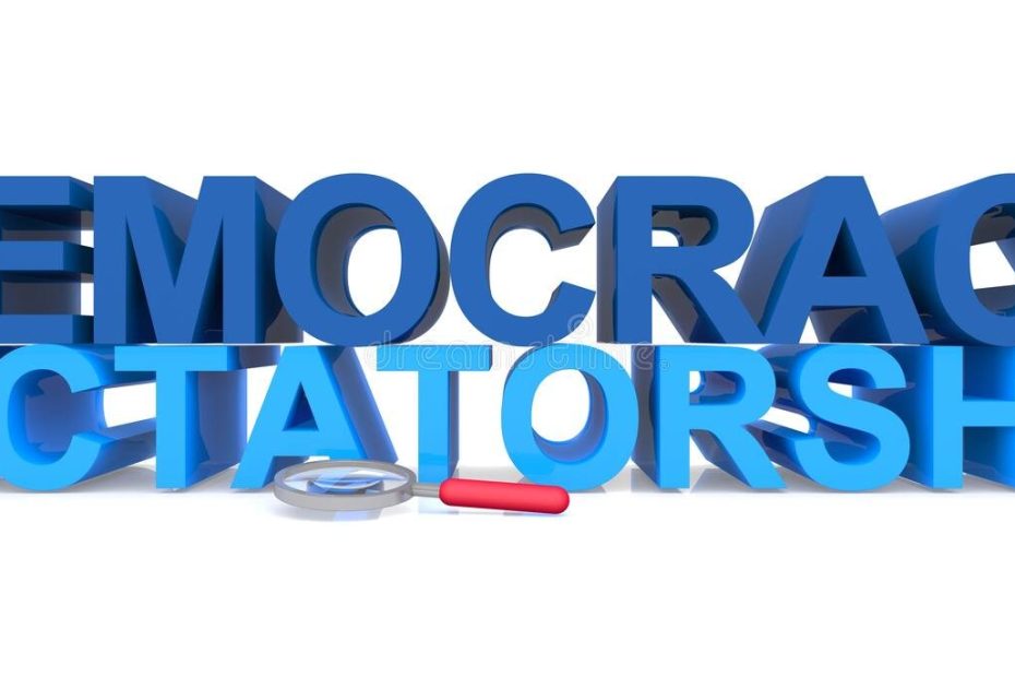 A title Democracy or Dictators