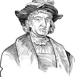 Primary History resource line drawing of Chirstopher Columbus.