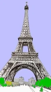 A drawing of the EiffelTower