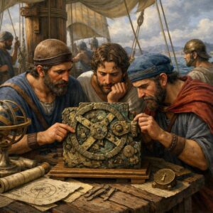 Greek sailors examining the mechanism